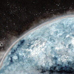Aquarelle de l'exoplanète GJ 667 C f - Namalska | Space Art | Artwork Planète