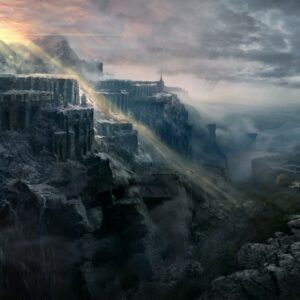 Tirage en édition limitée | Okyhalrion : La Cité des Brumes  | Illustration numérique imprimée | Concept Art Dark Fantasy